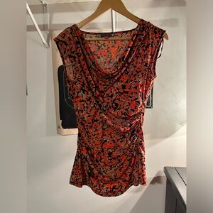 VINCE CAMUTO Sleeveless Cowl Neck Floral Sheath Lined shirt Dress Women’s